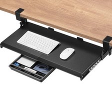 ETHU Keyboard Tray Under Desk Pull Out Computer Drawer C Clamp 680x300mm Office
