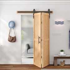 SANKEYTEW 213 cm x 60 Bi Fold Barn Door Spruce Wood Folding Doors Collect NN5