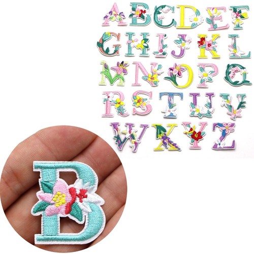 Multi flower letter patch - flower,