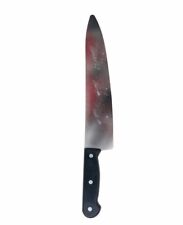 Realistic Kitchen Knife 39cm Halloween Plastic Weapon Bloody Fancy Dress Myers