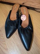 Primark Kitten Heel Shoes Black Faux Leather Size 7 UK New With Tags