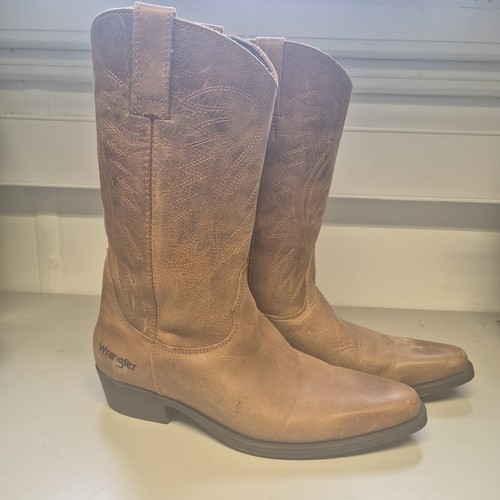 Wrangler brown leather cowboy - brown,