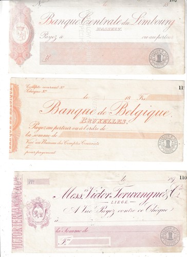 Belgium unused cheques - belgium,