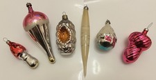 Vintage USSR Glass Christmas Tree Ornament / Decoration Bundle. 1960 - 1970.