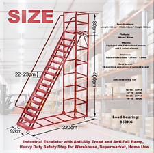 Heavy Duty Industrial Safety Step Ladder 4.8m Warehouse Platform Escalator 350KG