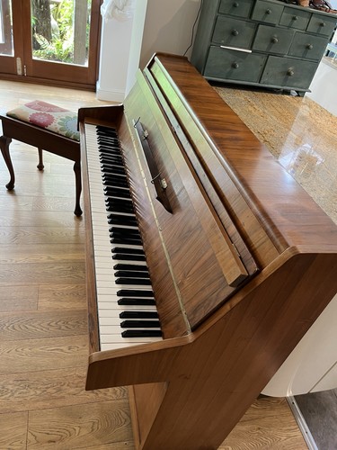 Upright piano and stool - piano,