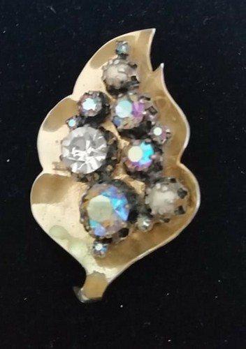Vintage goldtone 1940s - , crystal