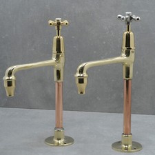 Vintage brass pillar taps -