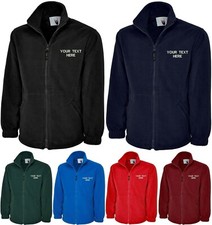 Personalised Embroidered Full Zip Micro Fleece Jacket Your Text Unisex Adult Top