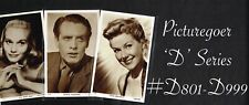 PICTUREGOER - D Series ☆ FILM STAR ☆ 1950s Postcard Selection #D801 to #D999