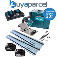 Makita DSP600PT2 36v Twin 18v Brushless Plunge Circular Saw 2 x 1.5m Guide Rails