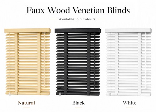 Faux wood venetian - blinds, 50mm