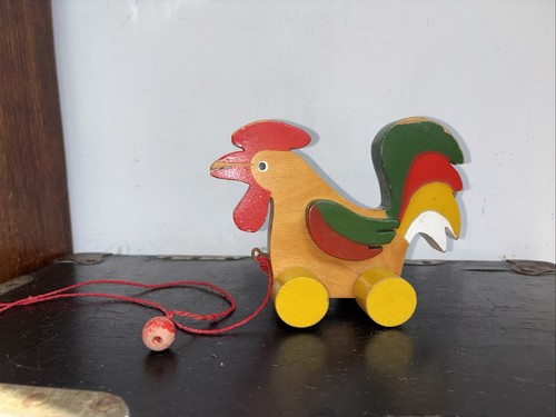 Vintage wooden pull along - vintage,