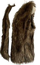 H&M Brown Faux fur gilet Size