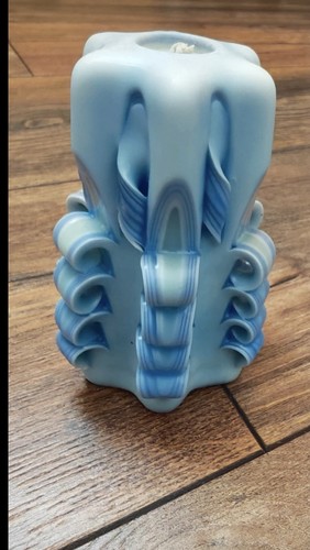 Handmade carved candles - candles, blue