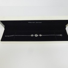 Warren James Sterling Silver 955 Bracelet Chain Three Charm 8 Inch Boxed