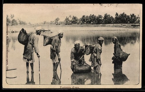 Water porters postcard - water,