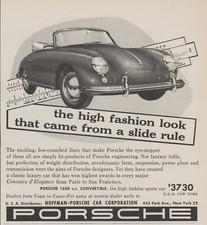 1956 Porsche 1600 Convertible - High Fashion From Slide Rule - Print Ad Photo