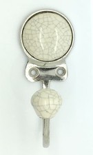 G Decor Crackle Glaze Handcrafted Wall Hook Craquelure Mineral Tones Ceramic