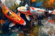 Japanese koi carp - japanese, canvas