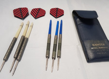 2 x Sets of Nickel Tungsten darts 23 & 24 gms & set of Black/Red flights