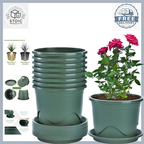 Plastic plant pots 16cm green - plant,