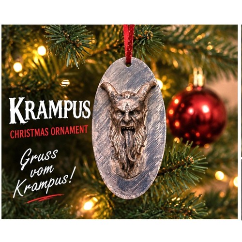 Krampus face christmas tree - krampus,