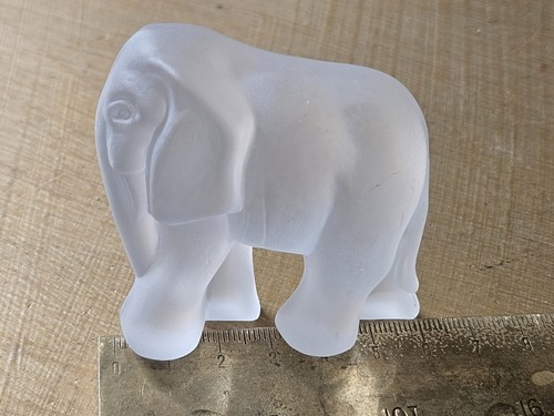 Vintage frosted glass elephant - vintage,