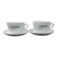 Two piece Costa Coffee Cups And Saucers Large