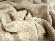 Faux Mohair Couture Knitwear Fabric, Per Metre - Cream