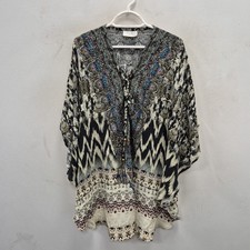 Camilla Franks Silk Short Kaftan Dress Call of the Wild Zebra Print  One Size