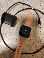 Fitbit Versa 2, Pink/Gold with Charger Cradle, Alexa, Excellent Condition