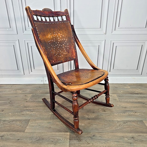 Antique wooden rocking chair - antique,