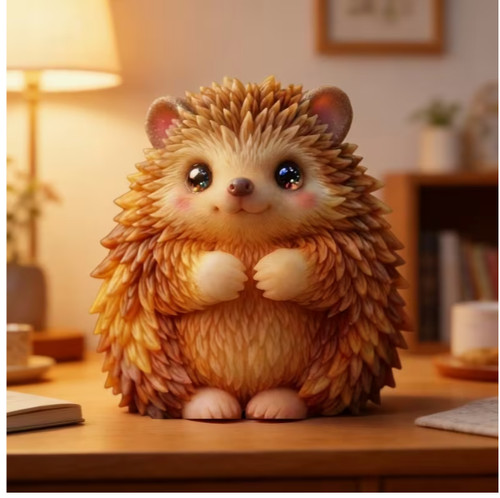 Cute sitting hedgehog figurine - cute,