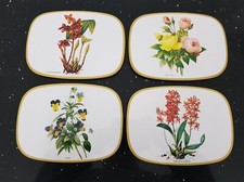 Oval Melamine on Cork backed vintage table mats floral 24cmx17.5cm