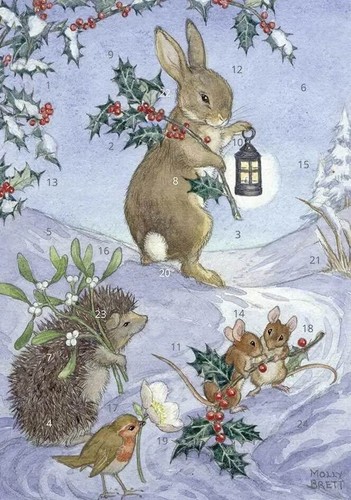Christmas advent calendar card - advent,