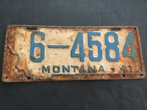 1941 montana license plate tag - license,