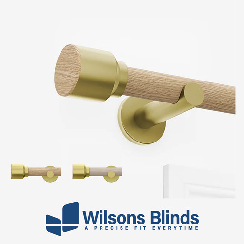 Curtain pole wood effect - curtain,