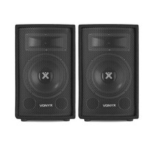 2x Vonyx 8" Portable Passive PA DJ Sound System Bedroom Speakers 400W UK Stock