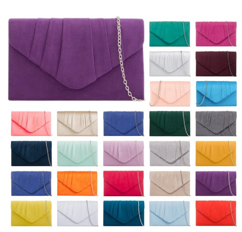 Women pleated envelope suede - women's,