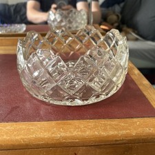 Heavy cut glass fruit bowl - cut,