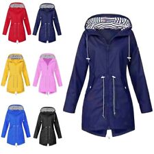 Womens Waterproof Raincoat Ladies Outdoor Wind Rain Forest Jacket Coat