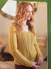 Knitting pattern LADIES SWEATER (lovely design features give a homespun look)