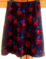 Seasalt Brume Womens Multicoloured Floral Print  Needlecord A-line Skirt Size 12