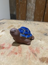 Ceramic Turtle Figurine Decorative Item Ornament Blue Shell Home Garden