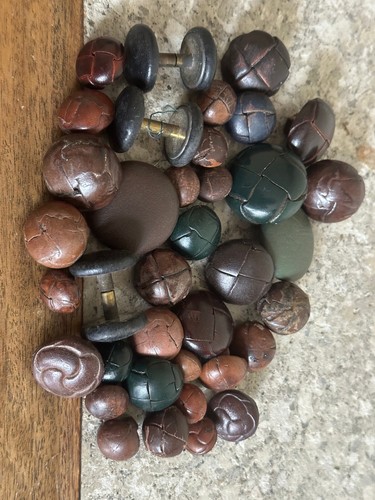 Vintage leather buttons - leather,