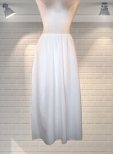 Vintage White Nylon Long Maxi Half Slip Petticoat - St Michael - UK 14