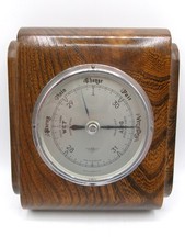 Vintage SB British Barometer Weather Forecaster in Wood Case England