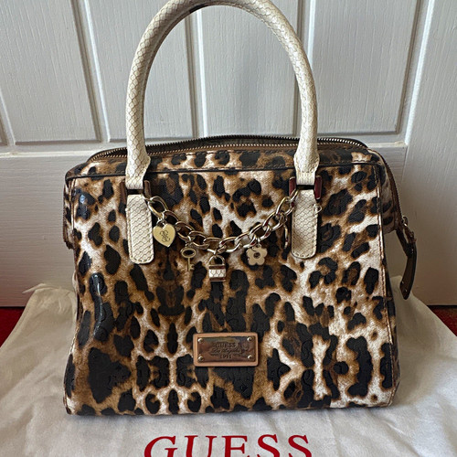 Guess leopard print satchel - guess,
