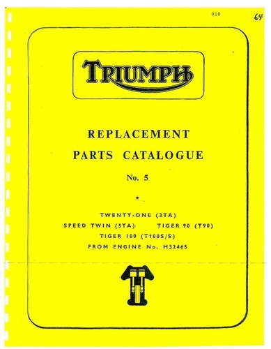 Triumph parts manual - parts, 1964